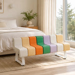 SOLARA Modern Creative Chair ABS Curved Seat Ergonomic Design Iron Frame for Living Room Bedroom Leisure Space - Rainbow