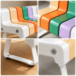 SOLARA Modern Creative Chair ABS Curved Seat Ergonomic Design Iron Frame for Living Room Bedroom Leisure Space - Rainbow