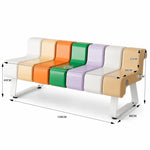 SOLARA Modern Creative Chair ABS Curved Seat Ergonomic Design Iron Frame for Living Room Bedroom Leisure Space - Rainbow