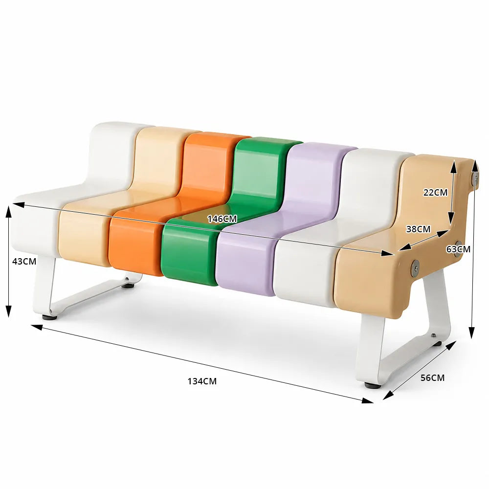 SOLARA Modern Creative Chair ABS Curved Seat Ergonomic Design Iron Frame for Living Room Bedroom Leisure Space - Rainbow