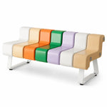 SOLARA Modern Creative Chair ABS Curved Seat Ergonomic Design Iron Frame for Living Room Bedroom Leisure Space - Rainbow