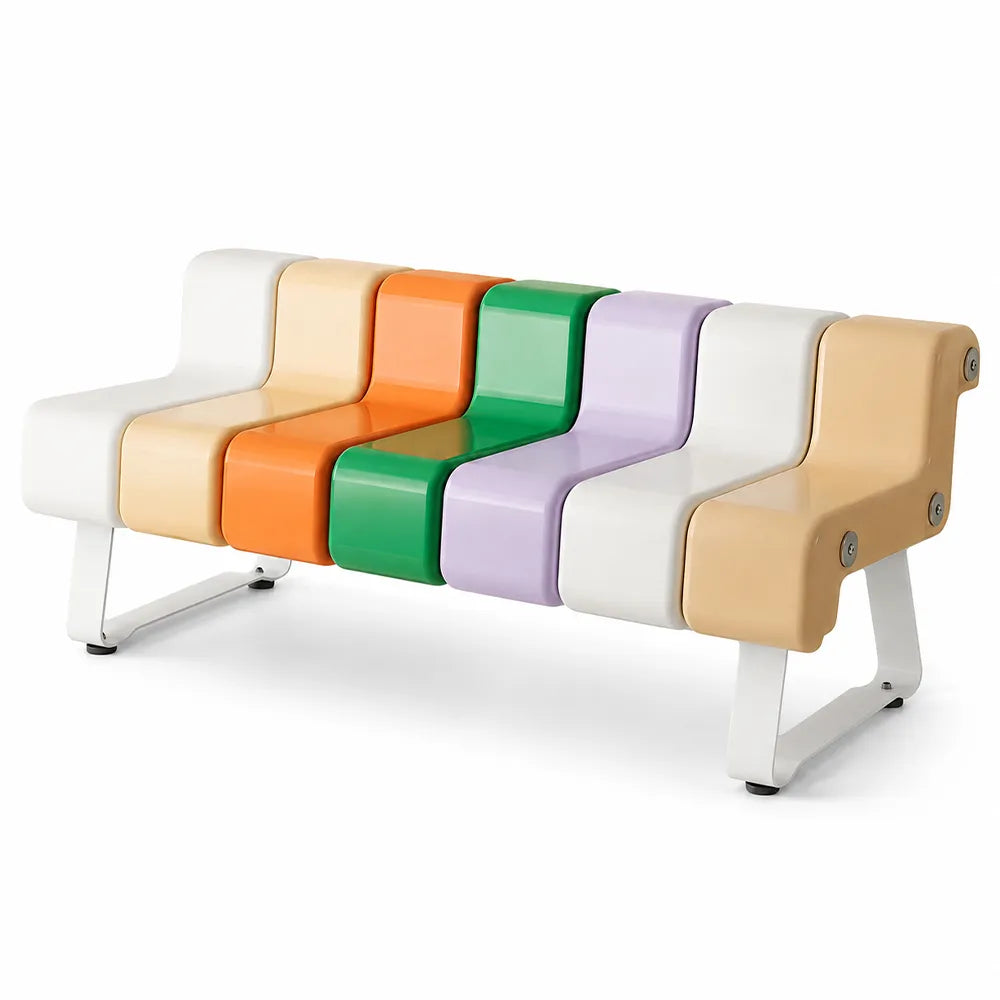SOLARA Modern Creative Chair ABS Curved Seat Ergonomic Design Iron Frame for Living Room Bedroom Leisure Space - Rainbow