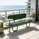 SOLARA Outdoor Iron Bench Wide Comfortable Seat Rust Resistant Frame 140/160cm for Patio Garden Leisure Area - Green