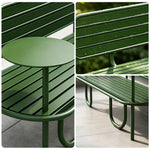SOLARA Outdoor Iron Bench Wide Comfortable Seat Rust Resistant Frame 140/160cm for Patio Garden Leisure Area - Green