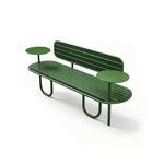 SOLARA Outdoor Iron Bench Wide Comfortable Seat Rust Resistant Frame 140/160cm for Patio Garden Leisure Area - Green