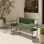 SOLARA Metal Garden Bench Spacious Seating Weather Resistant Design 140/160cm for Outdoor Relaxation Space - Green