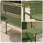 SOLARA Metal Garden Bench Spacious Seating Weather Resistant Design 140/160cm for Outdoor Relaxation Space - Green