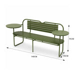 SOLARA Metal Garden Bench Spacious Seating Weather Resistant Design 140/160cm for Outdoor Relaxation Space - Green