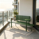 SOLARA Commercial Outdoor Bench Simple Design Durable Metal Frame 140/160cm for Public Leisure Space - Green