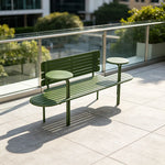 SOLARA Commercial Outdoor Bench Simple Design Durable Metal Frame 140/160cm for Public Leisure Space - Green