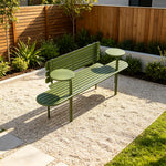 SOLARA Commercial Outdoor Bench Simple Design Durable Metal Frame 140/160cm for Public Leisure Space - Green