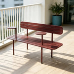 SOLARA Garden Bench Outdoor Metal Seat Corrosion Resistant Structure 140/160cm for Home Patio Balcony Use - Red