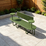SOLARA Outdoor Park Bench Strong Iron Frame Comfortable Seating 140/160cm for Garden Community Rest Area - Green