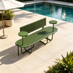 SOLARA Outdoor Park Bench Strong Iron Frame Comfortable Seating 140/160cm for Garden Community Rest Area - Green