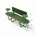 SOLARA Outdoor Park Bench Strong Iron Frame Comfortable Seating 140/160cm for Garden Community Rest Area - Green
