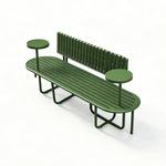 SOLARA Outdoor Park Bench Strong Iron Frame Comfortable Seating 140/160cm for Garden Community Rest Area - Green