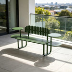 SOLARA Outdoor Metal Bench Large Seat Capacity Stable Support 140/160cm for Park Patio Leisure Area - Green