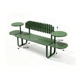 SOLARA Outdoor Metal Bench Large Seat Capacity Stable Support 140/160cm for Park Patio Leisure Area - Green
