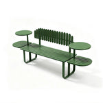 SOLARA Outdoor Metal Bench Large Seat Capacity Stable Support 140/160cm for Park Patio Leisure Area - Green