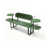 SOLARA Outdoor Metal Bench Large Seat Capacity Stable Support 140/160cm for Park Patio Leisure Area - Green