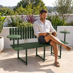 SOLARA Patio Bench Durable Iron Frame Outdoor Seating Solution 140/160cm for Garden Backyard Space - Green