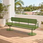 SOLARA Weather Resistant Outdoor Bench Powder Coated Iron Frame 140/160cm for Commercial Garden Spaces - Green