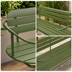 SOLARA Weather Resistant Outdoor Bench Powder Coated Iron Frame 140/160cm for Commercial Garden Spaces - Green
