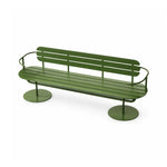 SOLARA Weather Resistant Outdoor Bench Powder Coated Iron Frame 140/160cm for Commercial Garden Spaces - Green