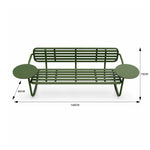 SOLARA Modern Garden Bench Comfortable Outdoor Seating Rustproof Metal Design 140/160cm for Patio Use - Green
