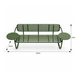 SOLARA Modern Garden Bench Comfortable Outdoor Seating Rustproof Metal Design 140/160cm for Patio Use - Green