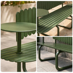 SOLARA Outdoor Public Bench Strong Load Bearing Iron Frame 140/160cm for Community Park Rest Areas - Green