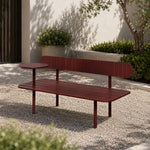 SOLARA Durable Outdoor Bench Iron Frame Waterproof Finish 140/160cm for Backyard Patio Relaxation - Red