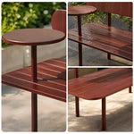 SOLARA Durable Outdoor Bench Iron Frame Waterproof Finish 140/160cm for Backyard Patio Relaxation - Red