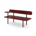 SOLARA Durable Outdoor Bench Iron Frame Waterproof Finish 140/160cm for Backyard Patio Relaxation - Red