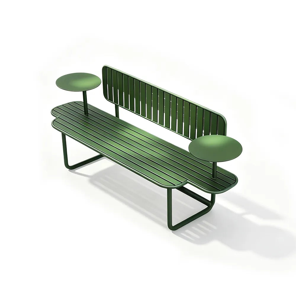 SOLARA Outdoor Garden Seating Bench Stable Structure Easy Cleaning 140/160cm for Home Leisure Spaces - Green
