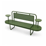 SOLARA Heavy Duty Outdoor Iron Bench Comfortable Backless Design 140/160cm for Patio Garden Decoration - Green