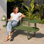 SOLARA Outdoor Bench Premium Metal Construction Long Lasting Use 140/160cm for Park Garden Public Area - Green