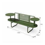 SOLARA Outdoor Bench Premium Metal Construction Long Lasting Use 140/160cm for Park Garden Public Area - Green