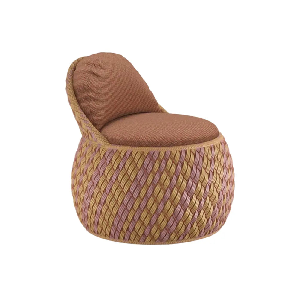 SOLARA Outdoor Wicker Lounge Chair with Cushioned Seat for Patio Garden Balcony Relaxing Space - Brown