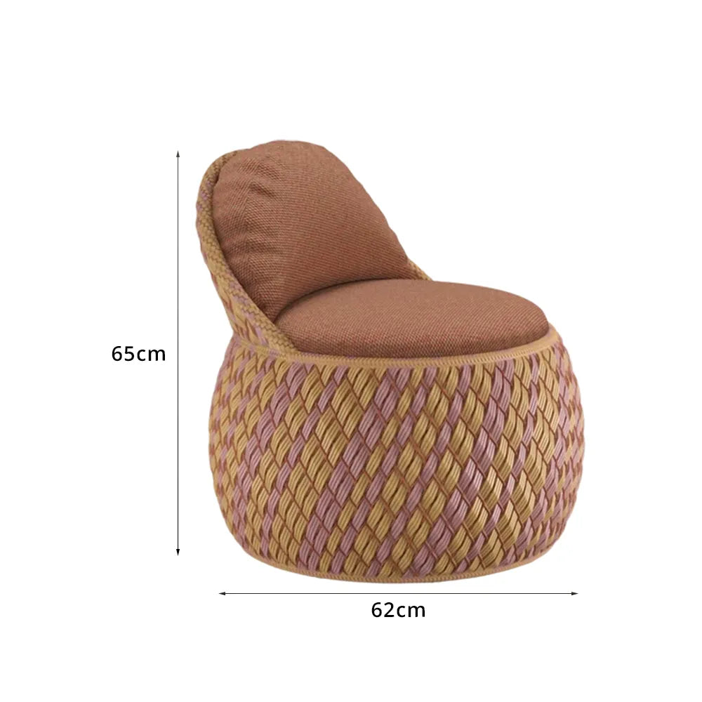 SOLARA Outdoor Wicker Lounge Chair with Cushioned Seat for Patio Garden Balcony Relaxing Space - Brown