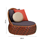SOLARA Outdoor Wicker Lounge Chair with Cushioned Seat for Patio Garden Balcony Relaxing Space - Terracotta Brown