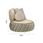 SOLARA Outdoor Wicker Lounge Chair with Cushioned Seat for Patio Garden Balcony Relaxing Space - Beige