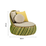 SOLARA Outdoor Wicker Lounge Chair with Cushioned Seat for Patio Garden Balcony Relaxing Space - Green