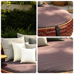 SOLARA Outdoor Wicker Daybed with Cushioned Mattress and Round Design for Patio Garden Poolside Relaxing Space - Terracotta Brown