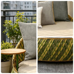 SOLARA Outdoor Wicker Daybed with Cushioned Mattress and Round Design for Patio Garden Poolside Relaxing Space - Green