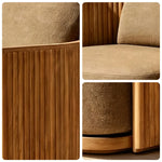 SOLARA Teak Wood Lounge Chair with Quick-Dry Cushion for Patio Garden Balcony Indoor Outdoor Relaxing Space - Natural Brown