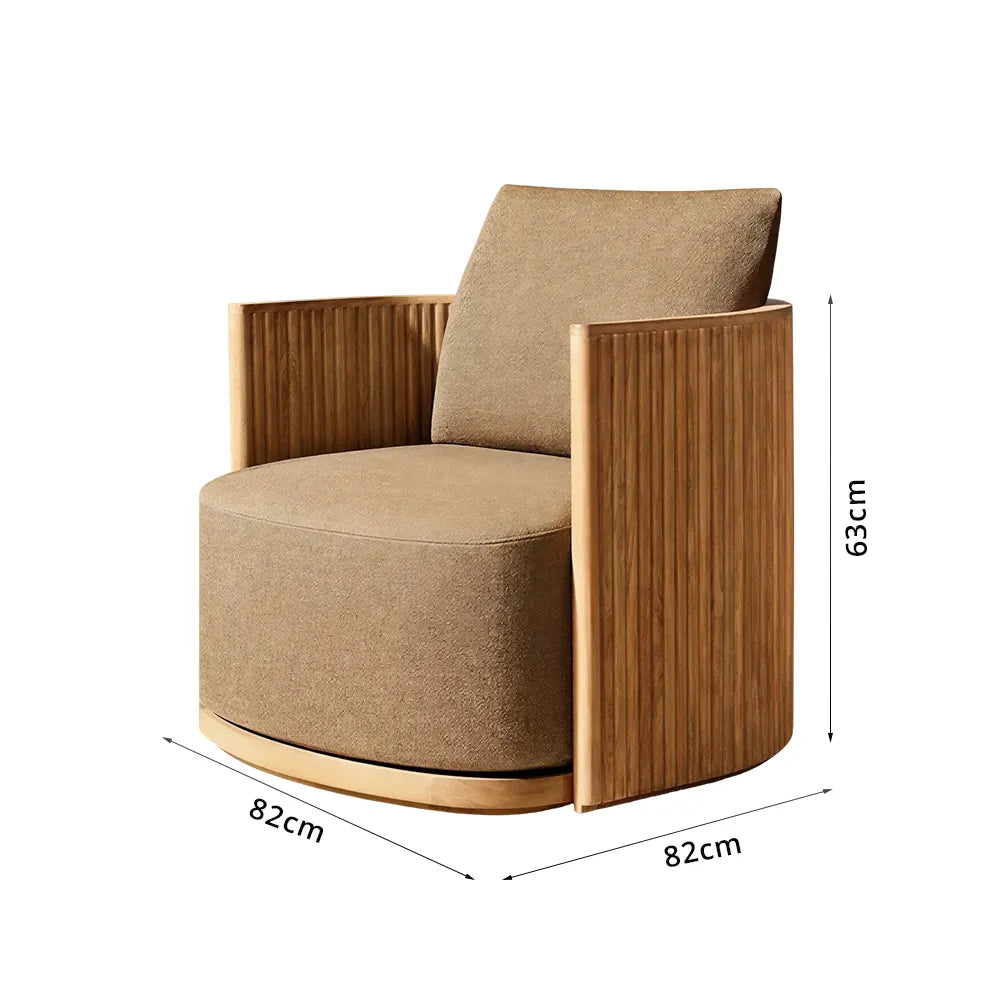 SOLARA Teak Wood Lounge Chair with Quick-Dry Cushion for Patio Garden Balcony Indoor Outdoor Relaxing Space - Natural Brown