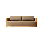 SOLARA Teak Wood 2-Seater Outdoor Sofa with Quick-Dry Cushion for Patio Garden Balcony Relaxing Space - Natural Brown