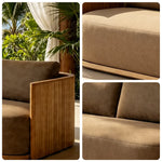 SOLARA Teak Wood 3-Seater Outdoor Sofa with Quick-Dry Cushion for Patio Garden Balcony Relaxing Space - Natural Brown