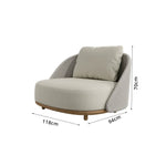 SOLARA Outdoor Lounge Chair with Premium Fabric Cushion and Teak Wood Frame for Patio Garden Balcony Relaxing Space - Beige